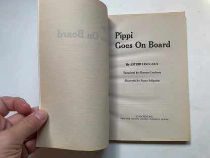 Vintage Pippi Goes on Board by Ingrid Lindgren, Scholastic Inc 1960, Pippi Longstocking Book, Vintage Pippi Longstocking, Pippi Longstocking
