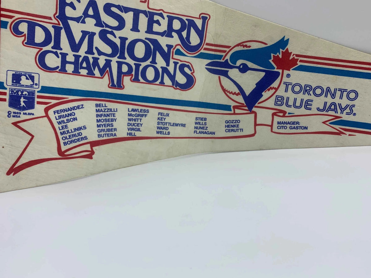 Toronto Blue Jays 1989 AL East Division Champions Banner and Toronto Blue Jays Plastic MLB Beer Mug, Blue Jays Beer Mug, Vladdy Jr, 89 Jays
