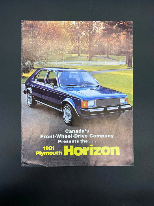 Vintage 1981 Plymouth Horizon Brochure, 1981 Plymouth Horizon Dealership Brochure, Chrysler Canada 1981 Plymouth Horizon Car Brochure, Omni
