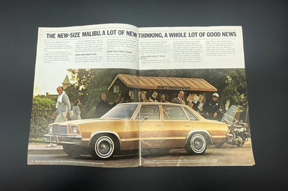 Vintage 1978 The New-Size Malibu From Chevrolet Car Brochure, Chevrolet GM Canada 1978 Malibu Brochure, 1978 El Camino Chevrolet Brochure
