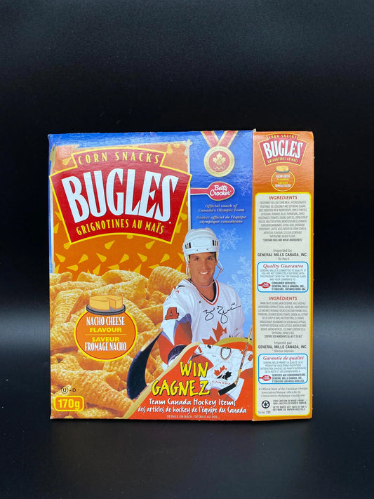 Bugles Betty Crocker Brendan Shanahan Team Canada Hockey Flat Box, 1998 Bugles Win Team Canada Hockey Items Box, Brendan Shanahan Bugles Box