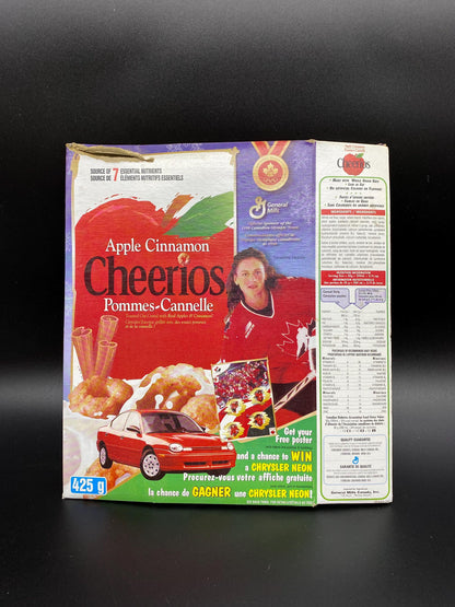 Apple Cinnamon Cheerios Geraldine Heaney 1998 Olympics Cereal Box, 1998 General Mills Apple Cinnamon Cheerios Canada’s Women’s Hockey Team