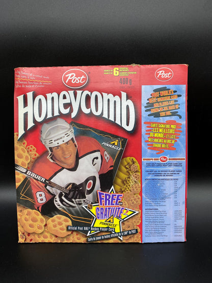 Honeycomb Eric Lindros Official Post NHL Pinnacle Player Card List, 1997 Honeycomb Eric Lindros Cereal Box Flattened, Eric Lindros 88 Flyers