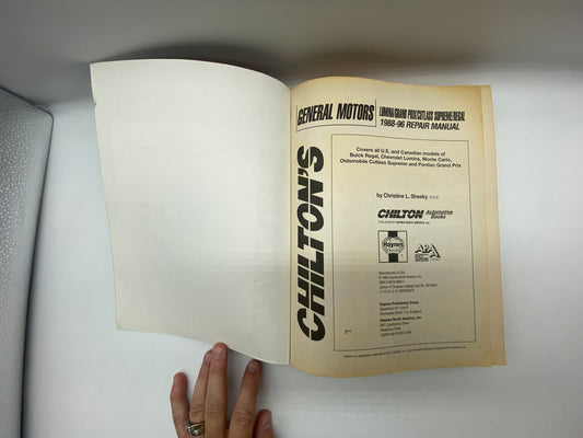 Vintage Chilton General Motors 1986-96 Repair Manual, Chilton GM Lumina/Grand Prix/Cutlass Supreme/Regal 1986-97 Repair Manual, 86 Chilton