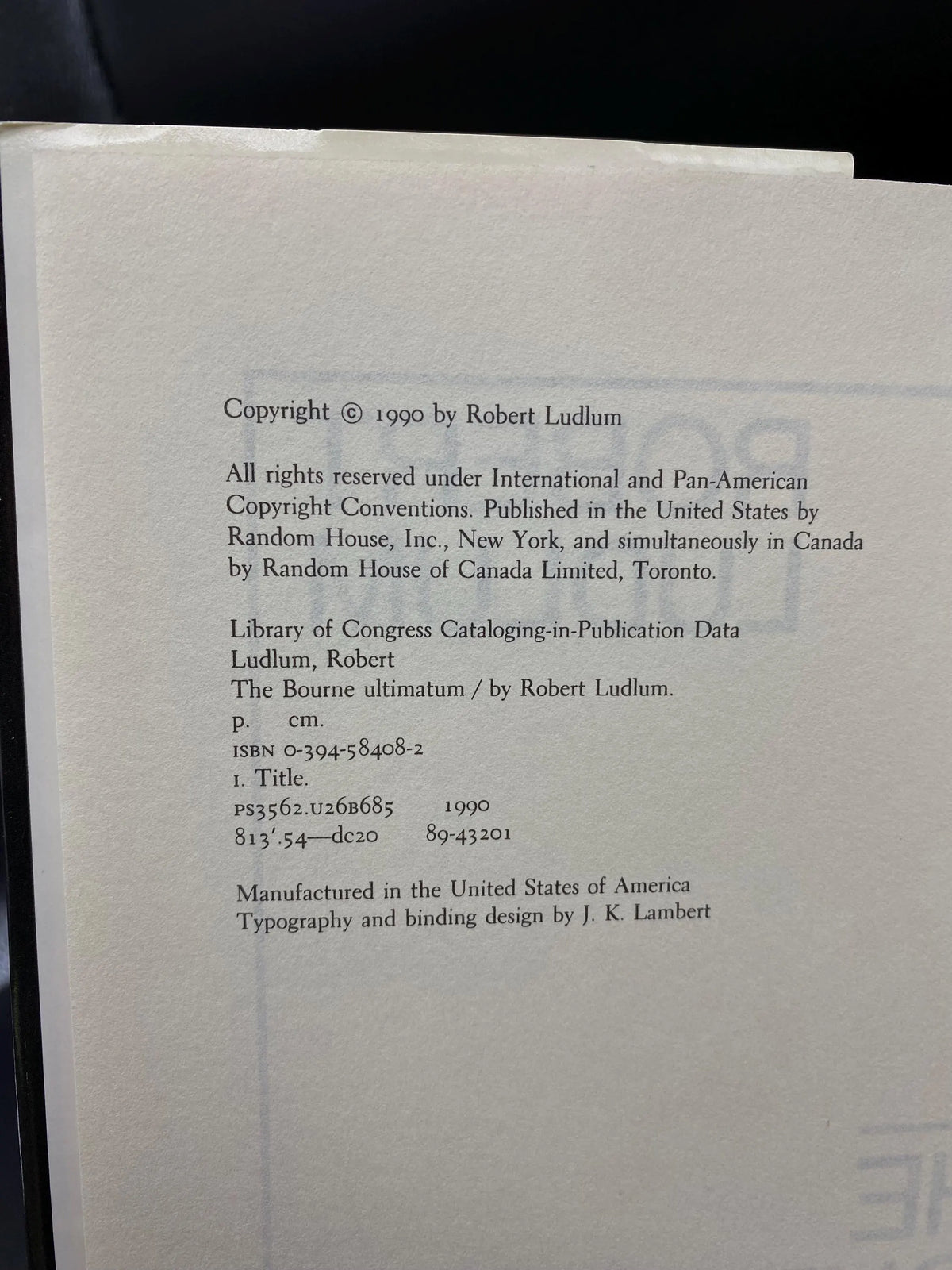 The Bourne Ultimatum by Robert Ludlum, Hardcover The Bourne Ultimatum 1990 by Robert Ludlum, First Edition The Bourne Ultimatum Hardcover