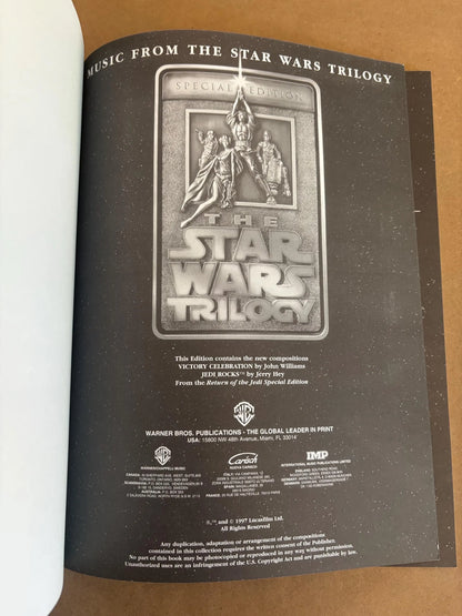 The Star Wars Trilogy Special Edition 1997, Music From The Star Wars Trilogy Sheet Music with Full Color Poster, WB Music Star Wars Trilogy