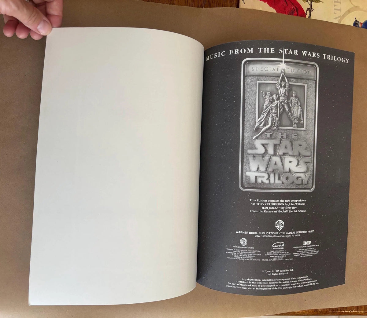 The Star Wars Trilogy Special Edition 1997, Music From The Star Wars Trilogy Sheet Music with Full Color Poster, WB Music Star Wars Trilogy