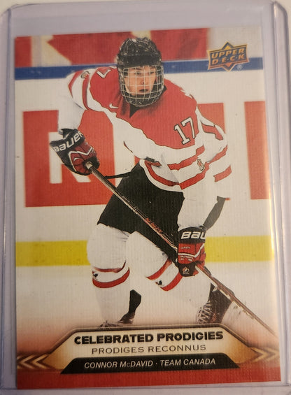 2025 Upper Deck Tim Hortons Team Canada Connor McDavid #CP-1 Celebrated Prodigies Card, Connor McDavid Hockey Card, Team Canada Hockey Card